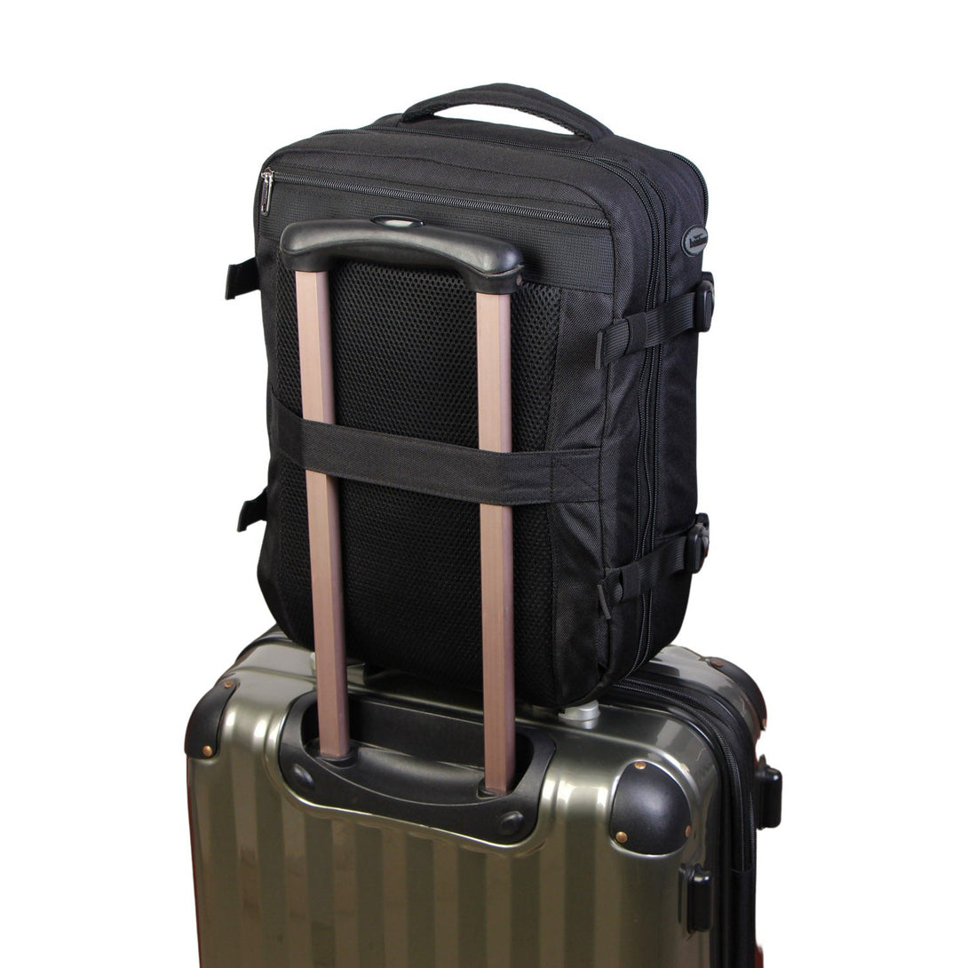 Rucsac de călătorie extensibil BONTOUR FlexiGo, dimensiune WizzAir 40x30x20cm bagaj de mână, culoare neagră