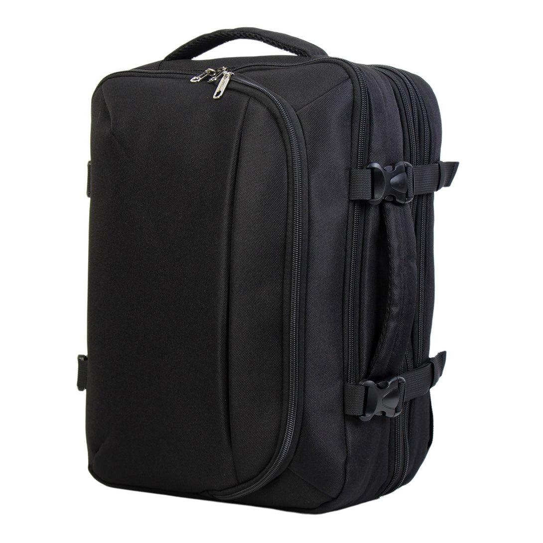 Rucsac de călătorie extensibil BONTOUR FlexiGo, dimensiune WizzAir 40x30x20cm bagaj de mână, culoare neagră