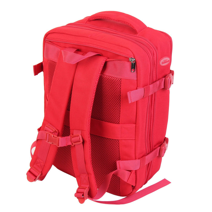 Rucsac de călătorie extensibil BONTOUR FlexiGo, dimensiune WizzAir 40x30x20cm bagaj de mână, culoare roșie