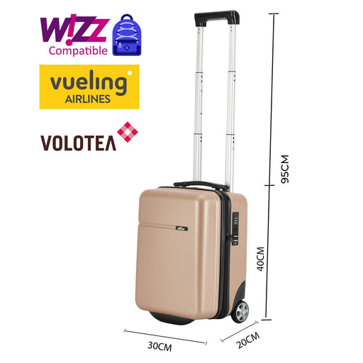 Șampanie (40x30x20 cm) care poate fi transportată gratuit pe zborurile WIZZAIR în valiză de cabină BONTOUR CabinOne