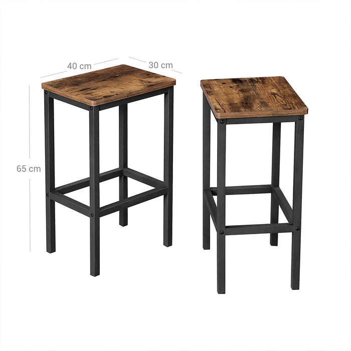 Scaun de bar, scaun inalt bucatarie set de 2, 40 x 30 x 65 cm maro rustic