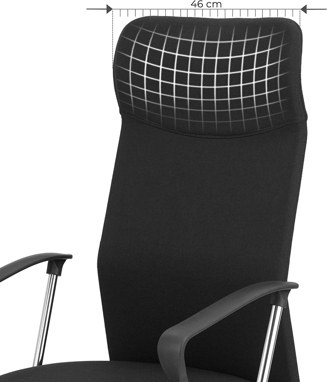 Scaun de birou, Scaun pivotant ergonomic, 63 x (110-120) x 63 cm, negru