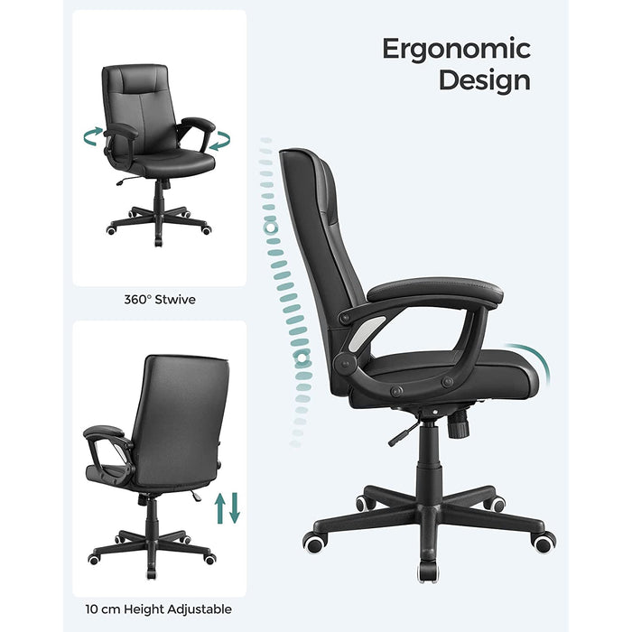 Scaun de birou, scaun pivotant reglabil pe inaltime cu design ergonomic