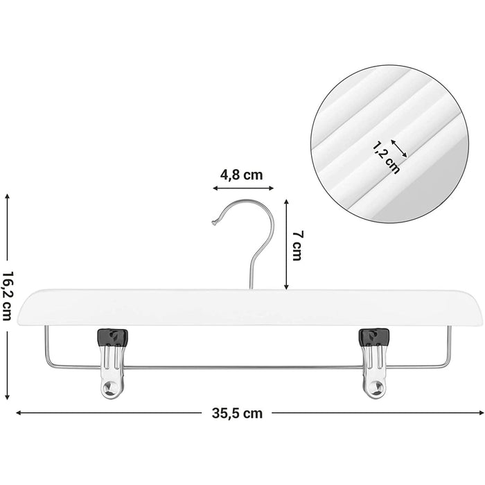 Set 8 umerase pentru fusta si pantaloni, alb