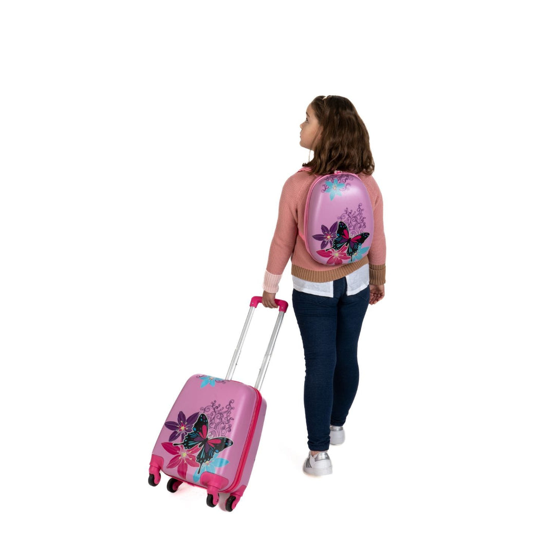 Set Valize Copii Butterfly (rucsac+valiză) | BONTOUR