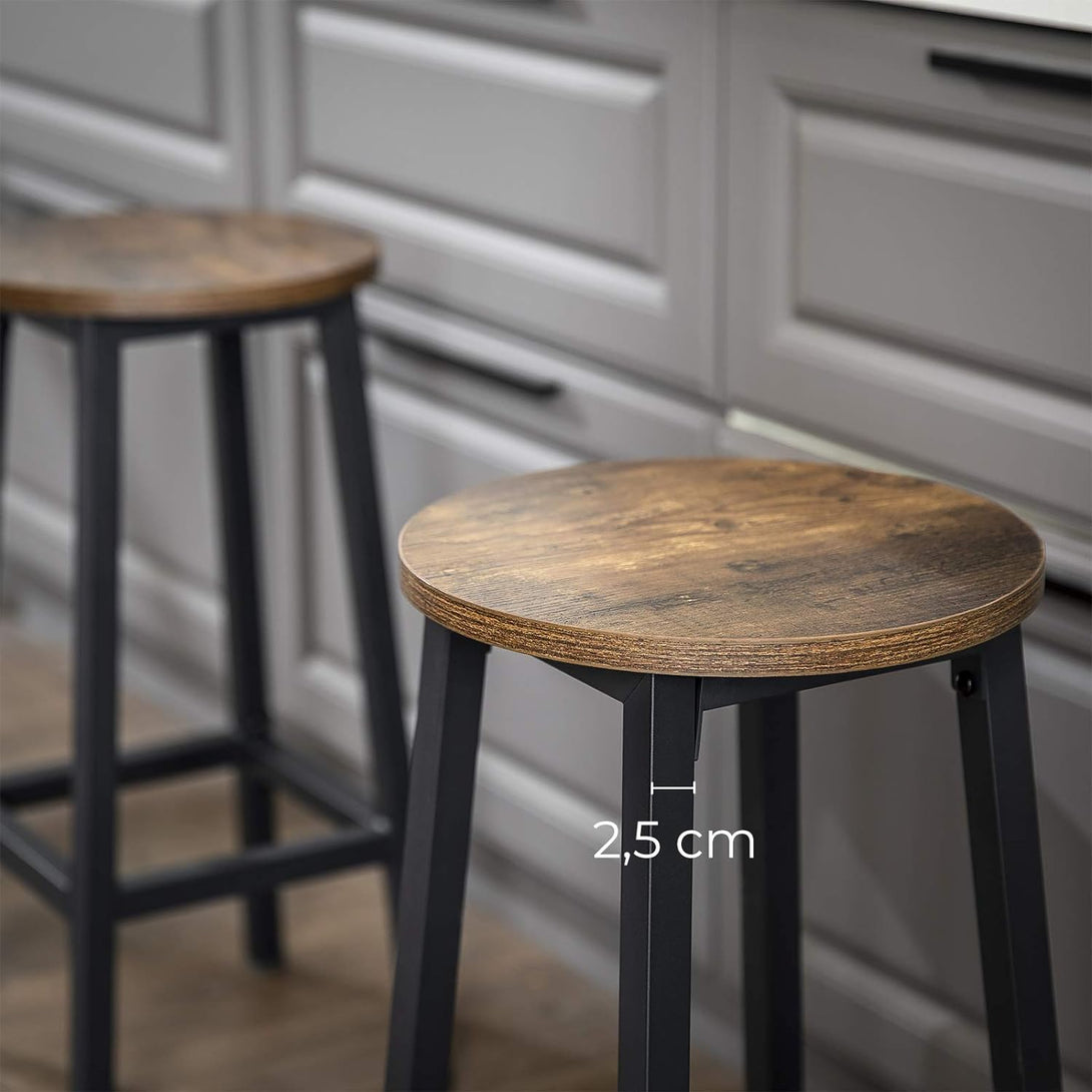 Set de 2 scaunde de bar , stil modern , maro-negru