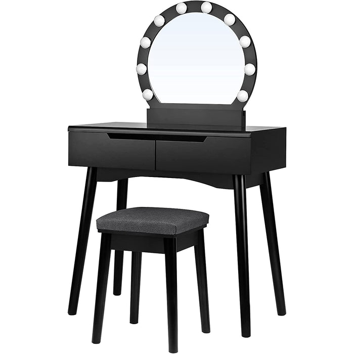 Set de toaleta modern cu iluminat, Negru