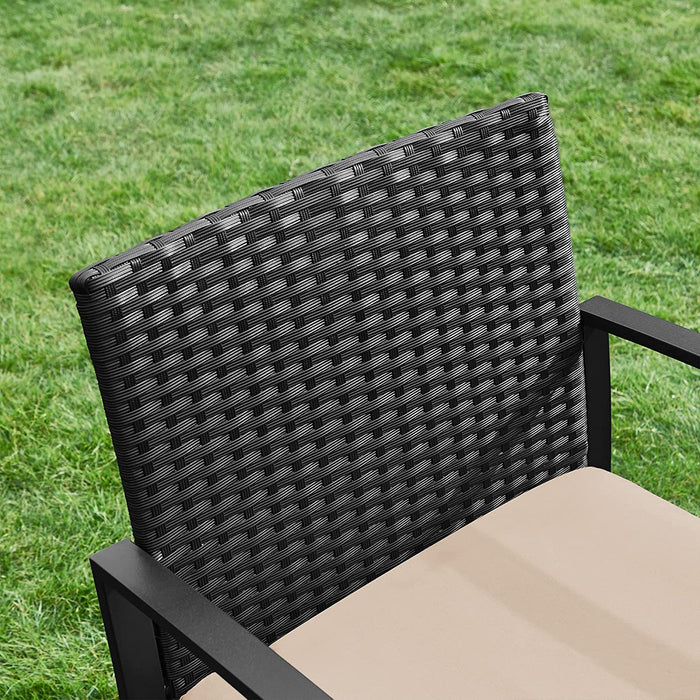 Set mobilier de gradina, 1 masa si 2 negru/bej