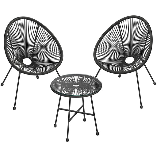 Set mobilier de gradina, scaune Acapulco, scaune exterior, negru