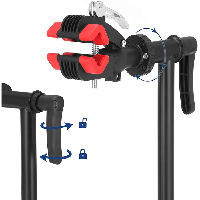 Stand reparatie biciclete, 95 x 97-157 x 81 cm, rosu si negru