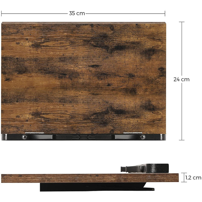 Suport carte, Suport carte, suport tableta pliabil reglabil in 5 unghiuri, maro rustic