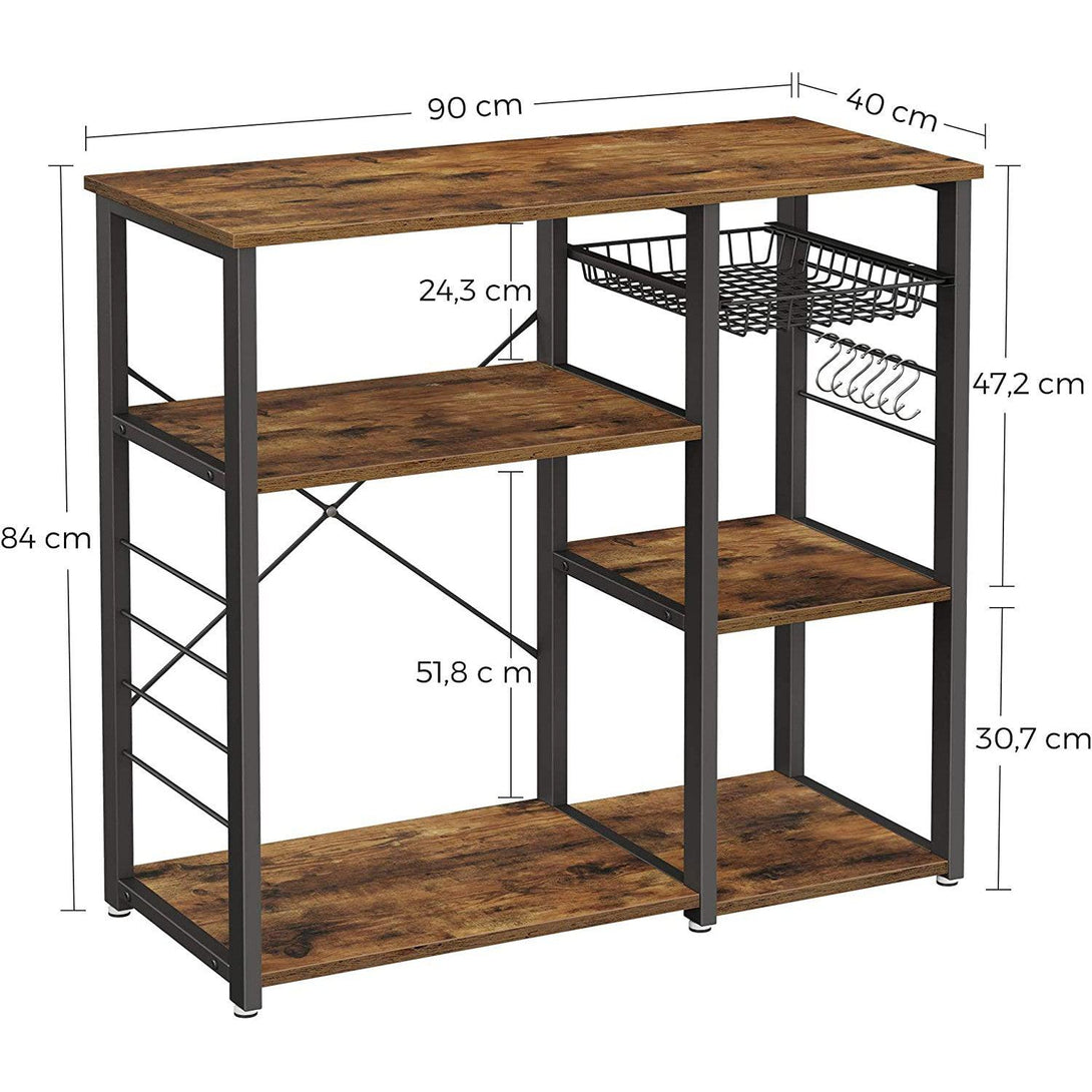 Suport pentru copt, raft de depozitare bucatarie rustic 90 x 40 x 84 cm