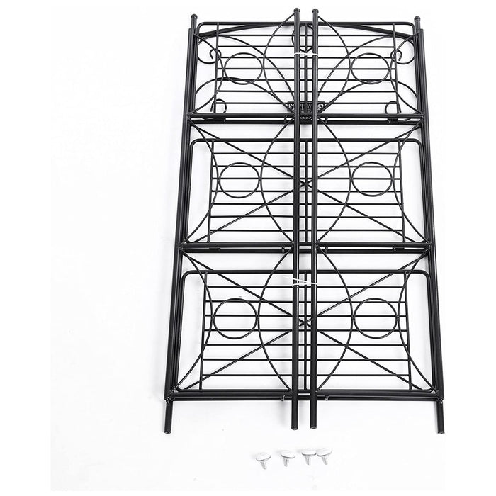 Suport pentru flori 3 niveluri, suport pentru flori de interior din metal 54 x 101 x 30 cm, negru