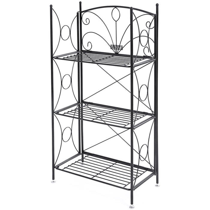 Suport pentru flori 3 niveluri, suport pentru flori de interior din metal 54 x 101 x 30 cm, negru