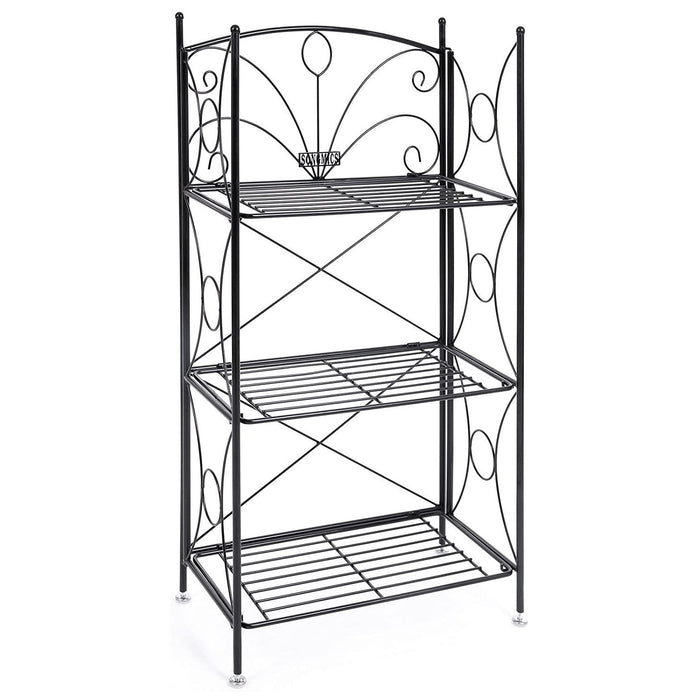 Suport pentru flori 3 niveluri, suport pentru flori de interior din metal 54 x 101 x 30 cm, negru