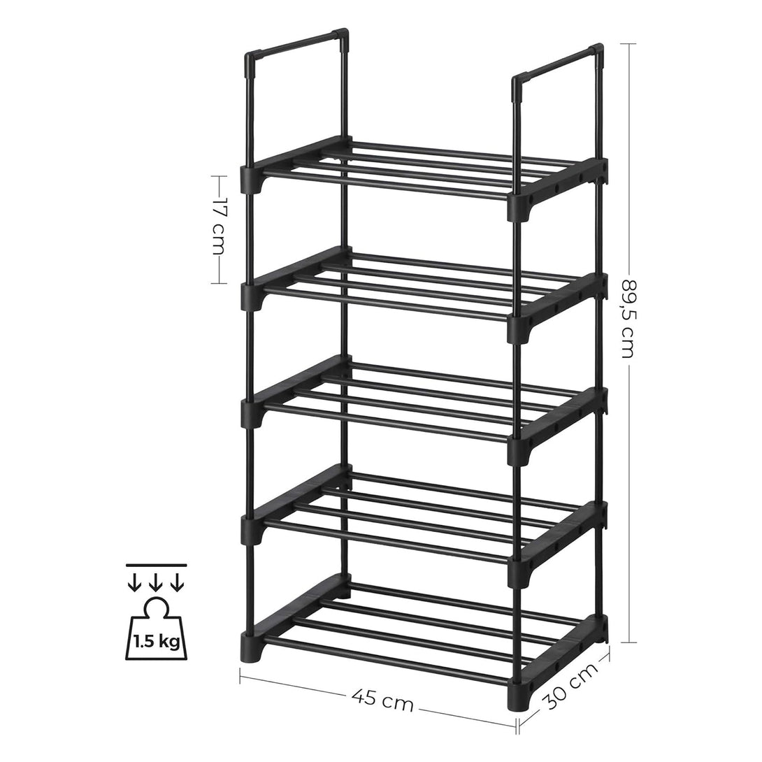 Suport pentru pantofi pe 5 niveluri, set de 2 organizatoare metalice , negru