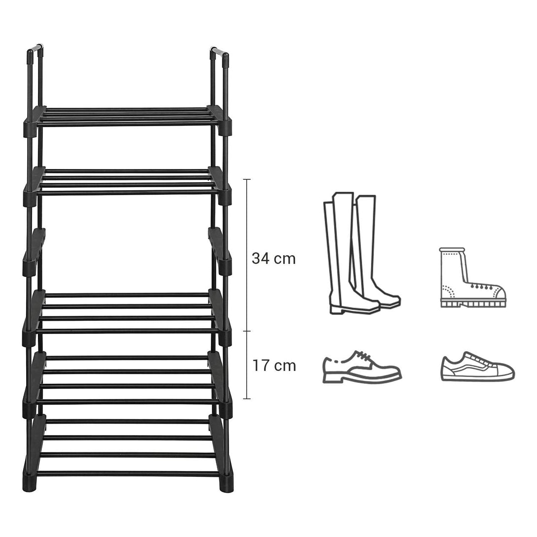 Suport pentru pantofi pe 6 niveluri, suport pentru pantofi 45 x 106 x 30 cm, negru