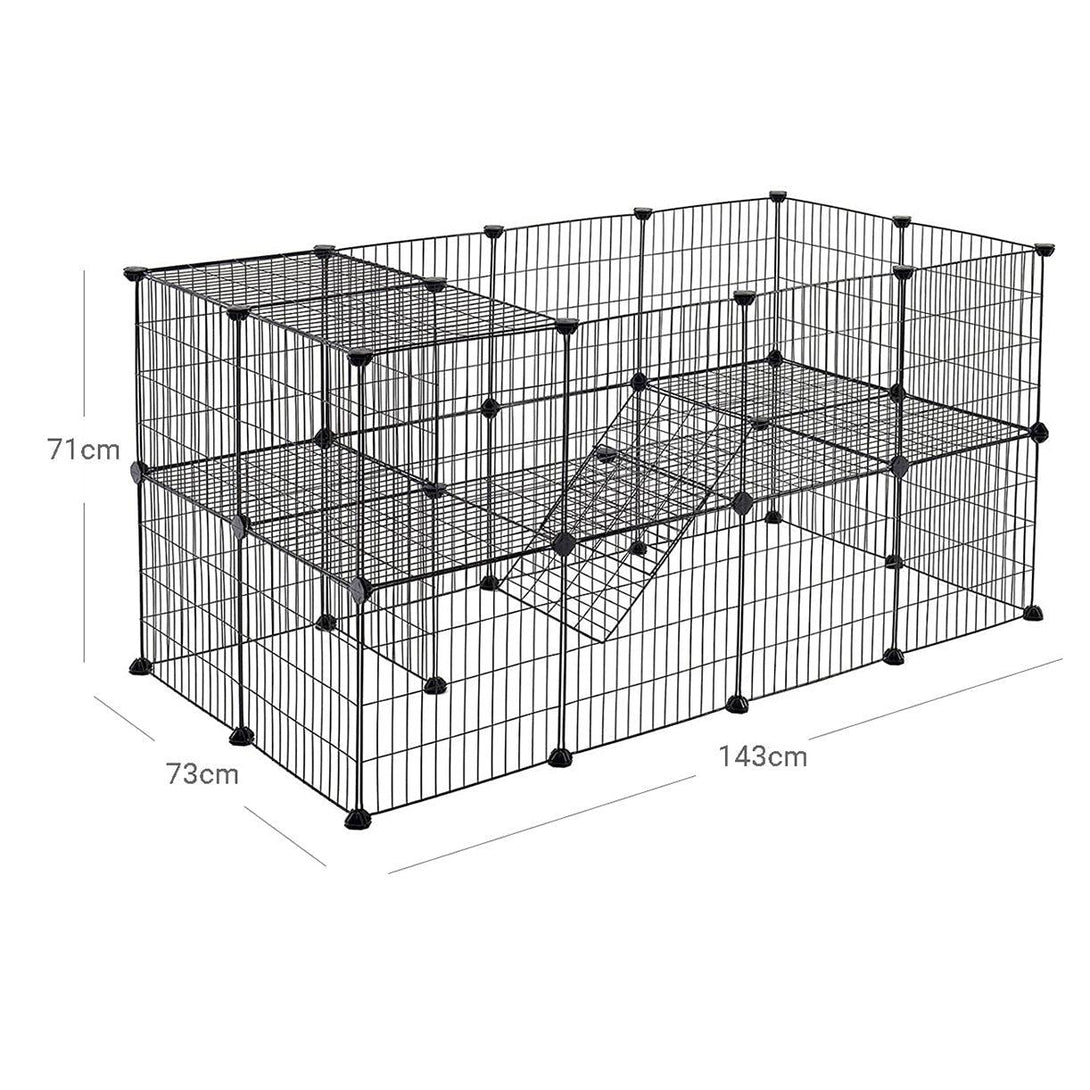 Tarc metalic pentru animale de companie cu 2 etaje, personalizabil 143 x 71 x 73 cm