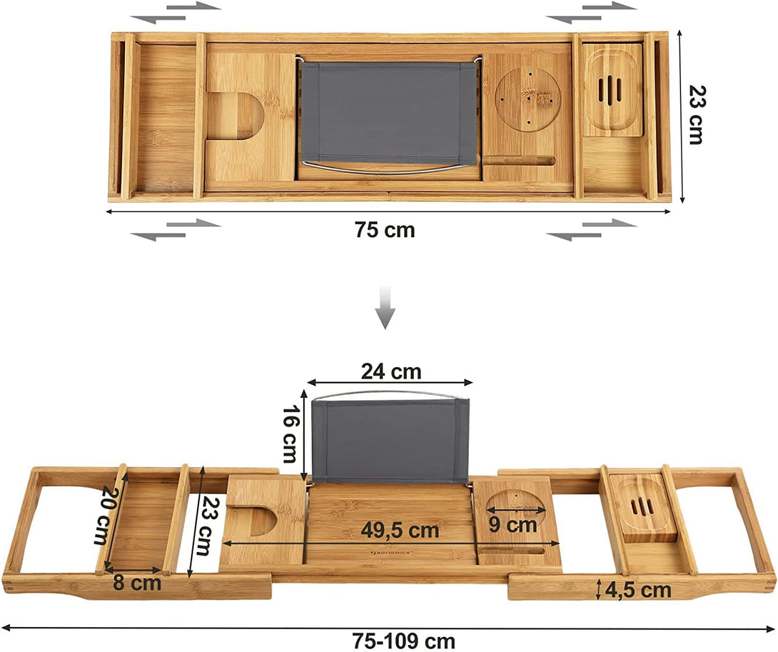 Tava pentru cada de bambus 75-109 cm