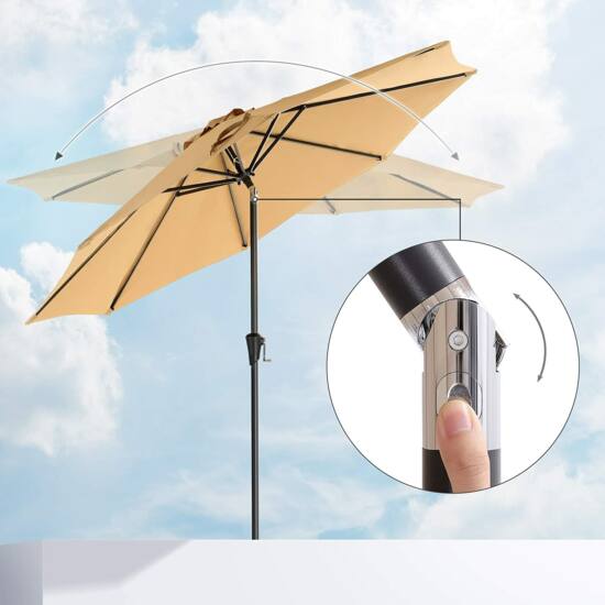 Umbrelă de soare, O 300 cm, umbrelă de grădină, protecție UV până la UPF 50+ (suportul nu este inclus)