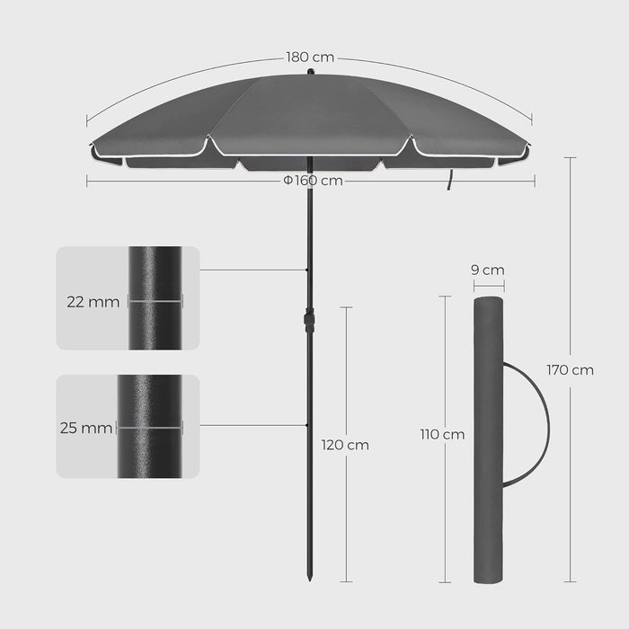 Umbrela de soare , flexibila cu protectie UV , gri