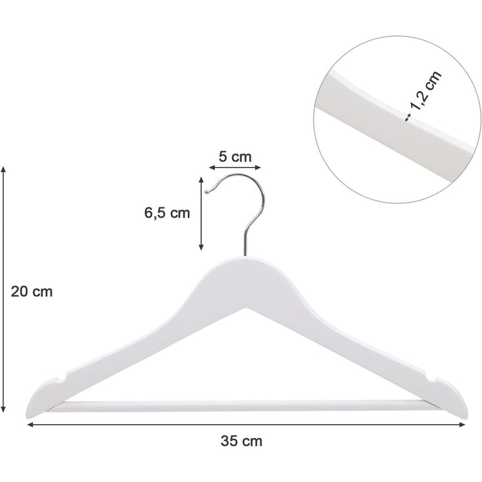 Umeraș mic 35 cm, umerase pentru haine copii, pachet 20, alb