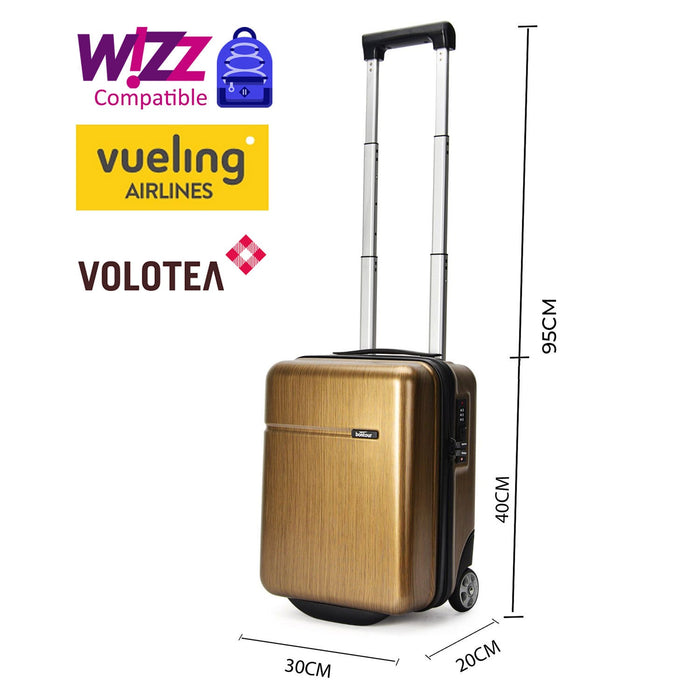 Valisa de cabină Bontour CabinOne poate fi transportată gratuit pe zborurile WIZZAIR în Aur antic (40x30x20 cm)