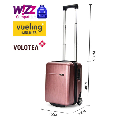 Valisa de cabină Bontour CabinOne poate fi transportată gratuit pe zborurile WIZZAIR în trandafir antic (40x30x20 cm)