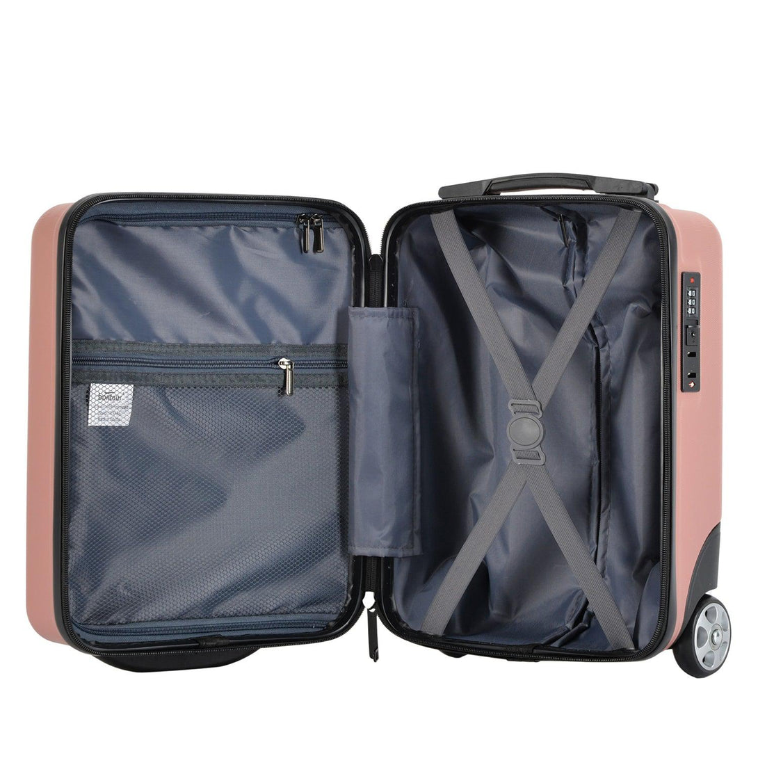 Valiza de cabină BONTOUR CabinOne Rose Gold (40x30x20 cm) poate fi transportată gratuit pe zborurile WIZZAIR