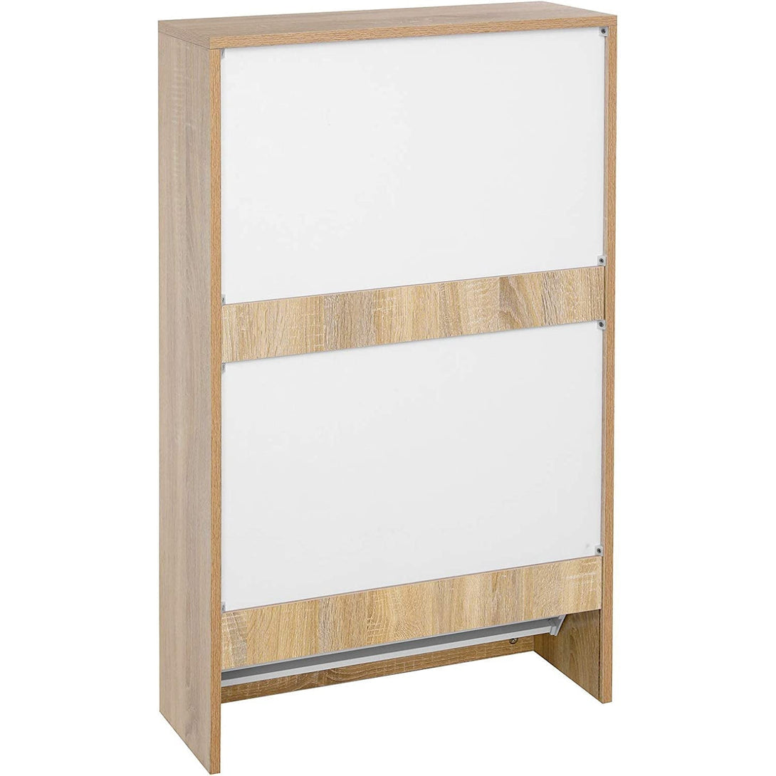 dulap pantofi cu 2 usi 60 x 102 x 24 cm, alb-natural