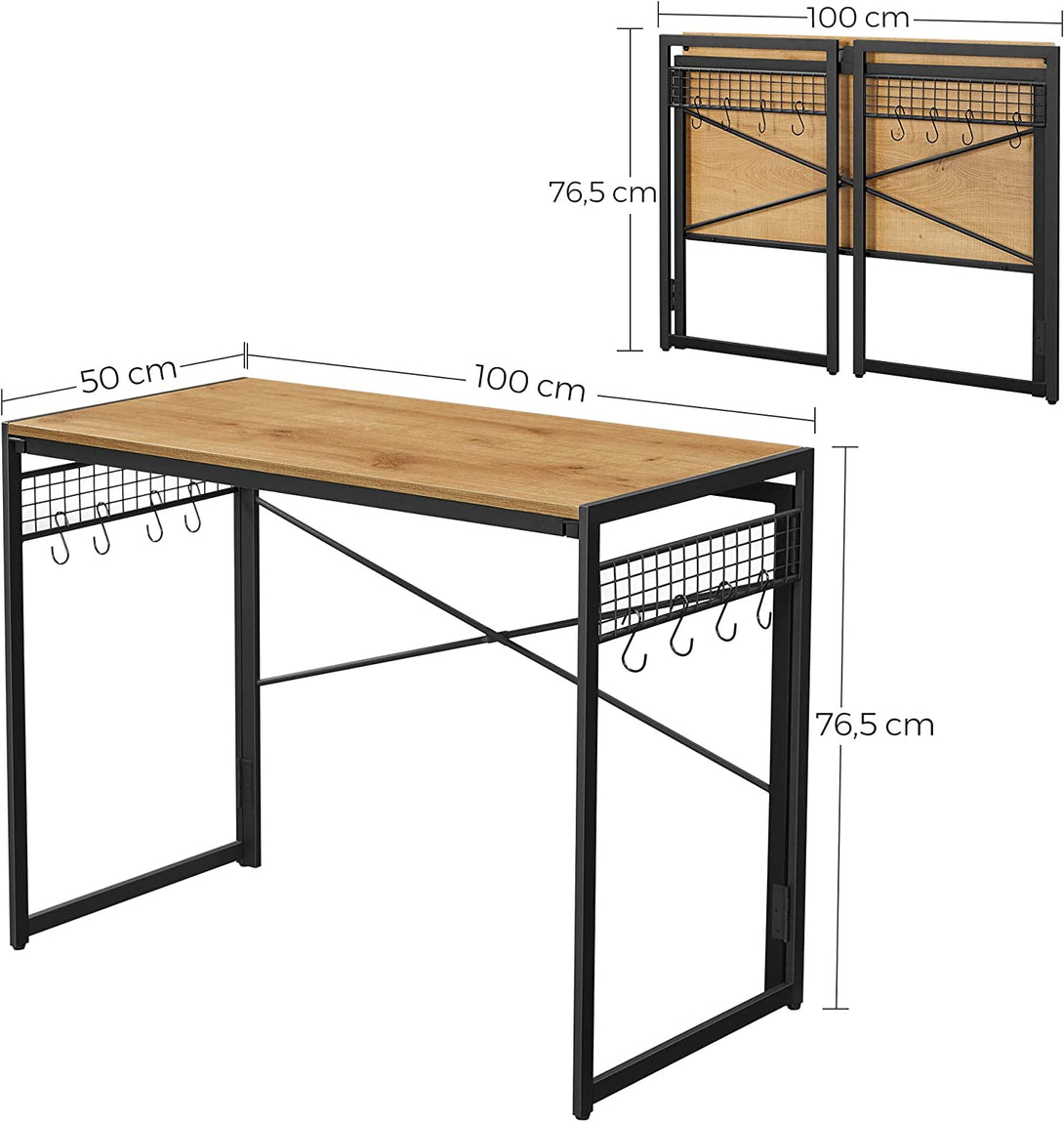 masa calculator, birou pliabil cu 8 carlige 100 x 76,5 x 50 cm