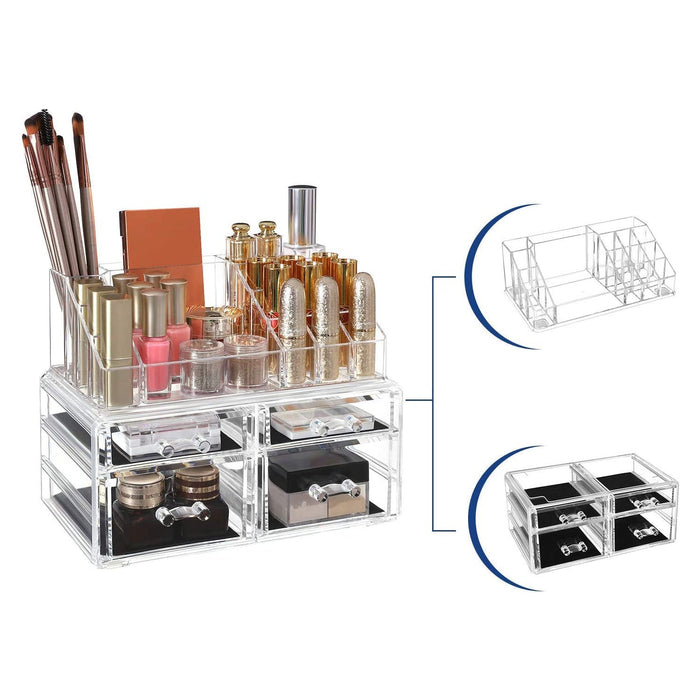 organizator bijuterii ,cosmetice cu 4 sertare transparente