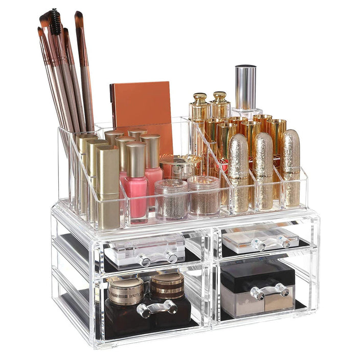 organizator bijuterii ,cosmetice cu 4 sertare transparente