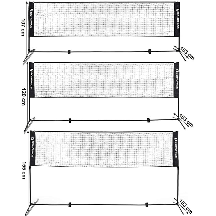 plasa de badminton 400x155 cm, neagra