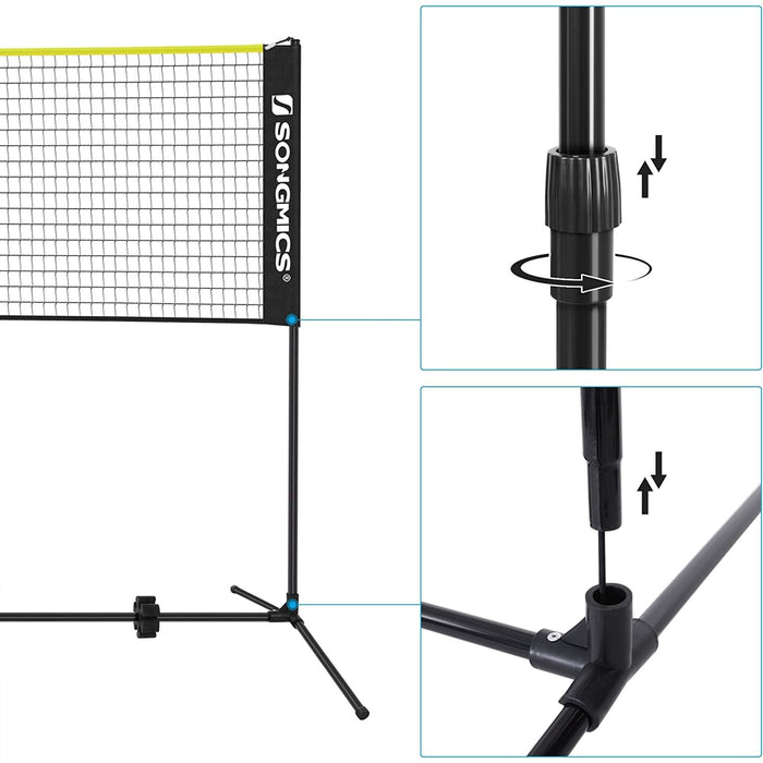 plasa de badminton 400x155 cm, negru-galben