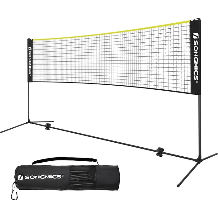 plasa de badminton 400x155 cm, negru-galben