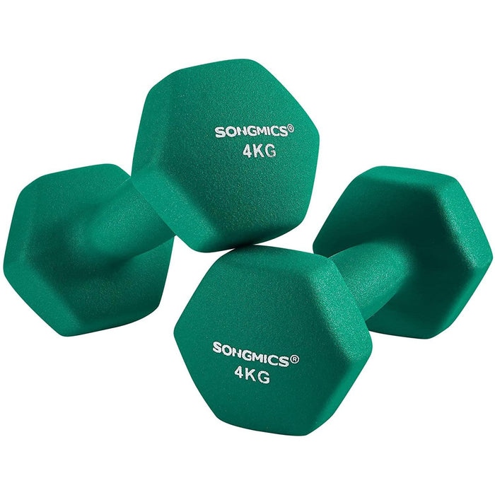 set de gantere, set de gantere din 2 piese cu suprafata mata anti-alunecare 2 x 4 kg, verde