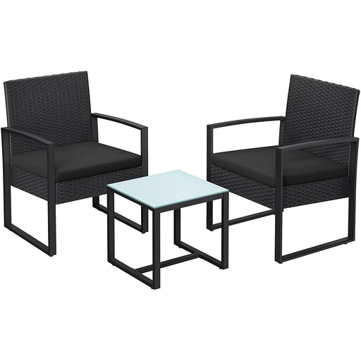 set mobilier de gradina, 53 x 76 x 57,5 cm, negru