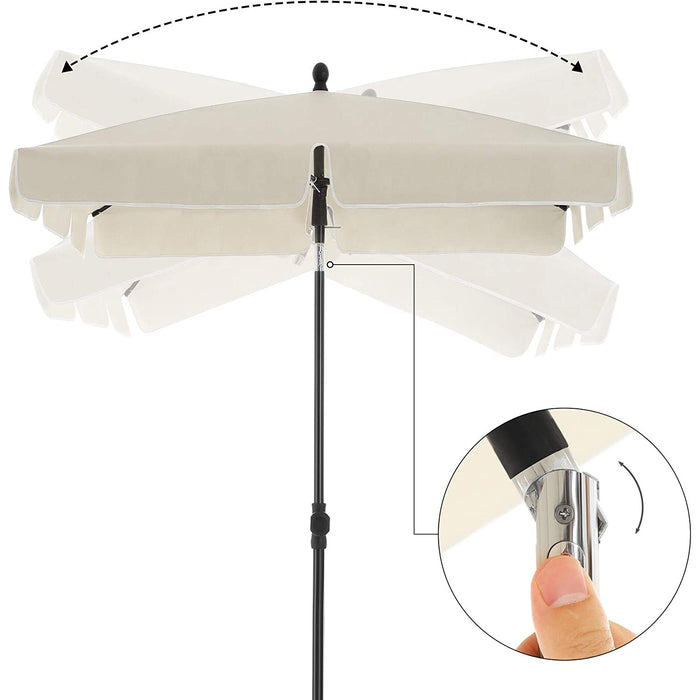 umbrelă de soare 200 x 125 cm, protecție UV până la UPF 50+, umbrelă de grădină, pliabilă