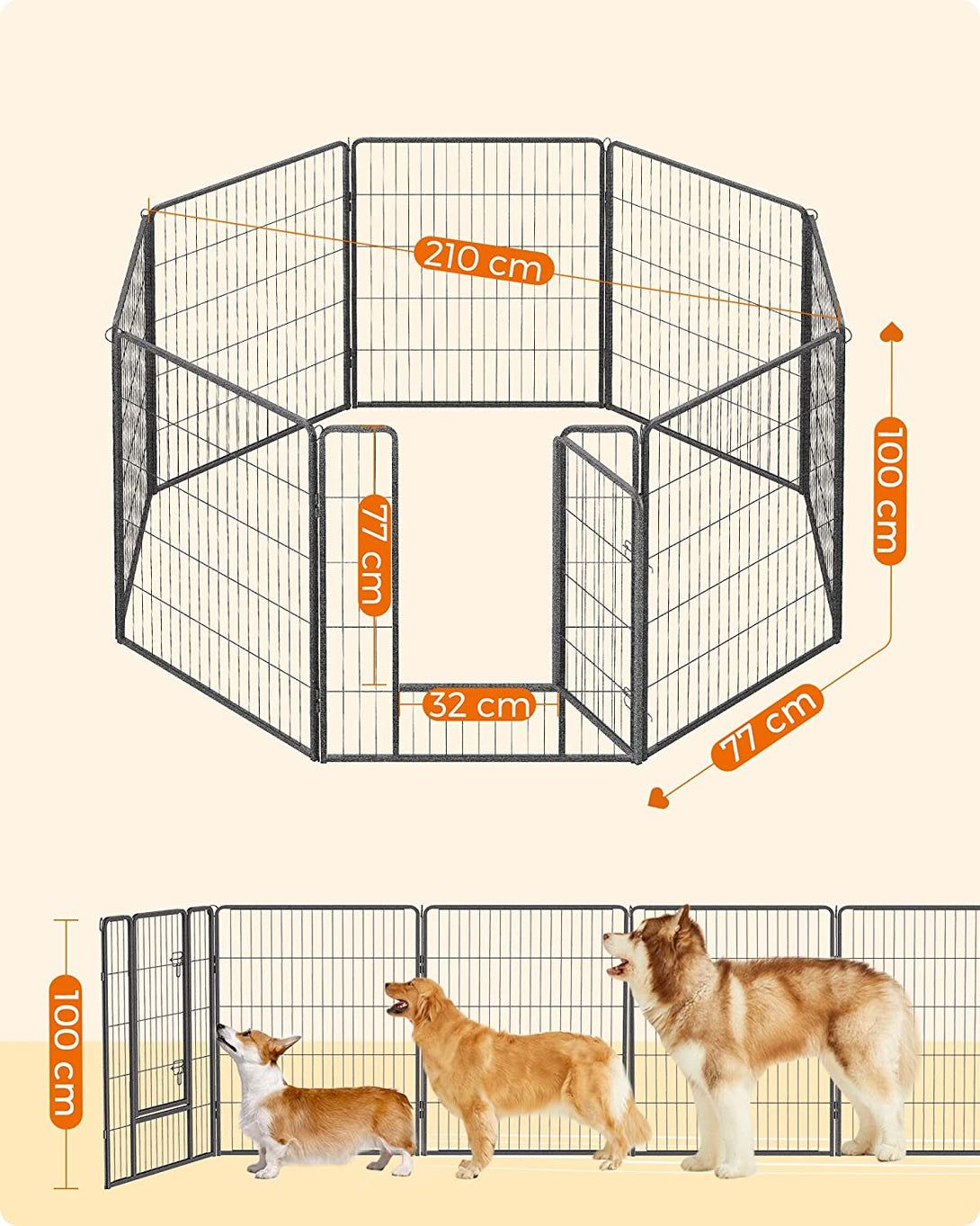 Tarc pentru catel/animale mici inaltime de 100 cm